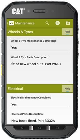 Maptsoft maintenance screen